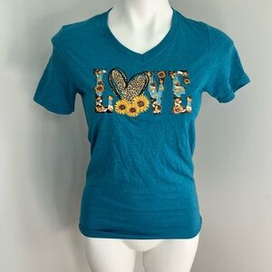 Anvil Blue and Yellow Short Sleeve Tee